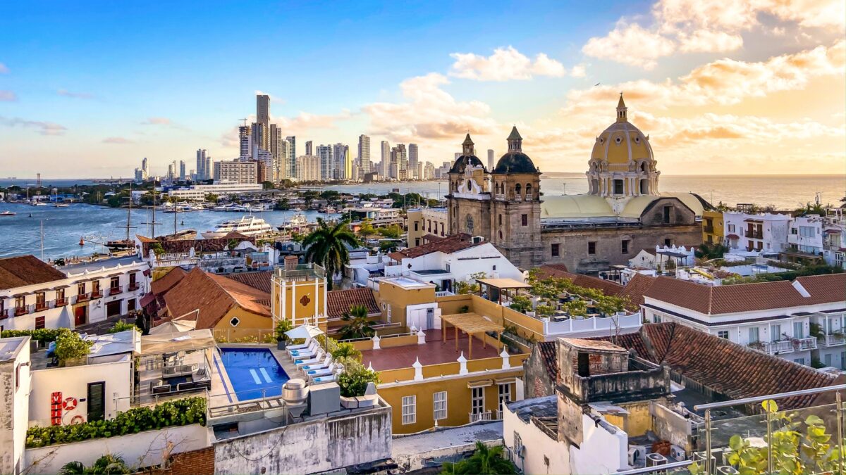 Ville coloniale de Carthagène sur la côte des Caraïbes en Colombie