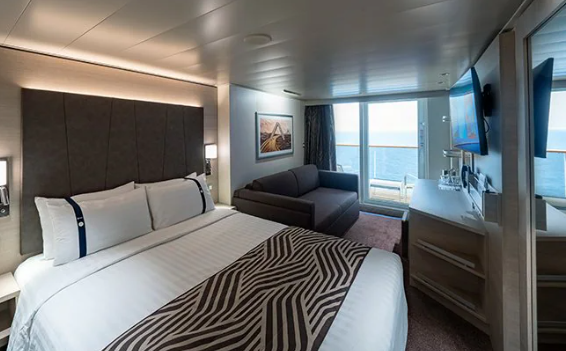 Cabine balcon du MSC World Europa avec vue sur la mer